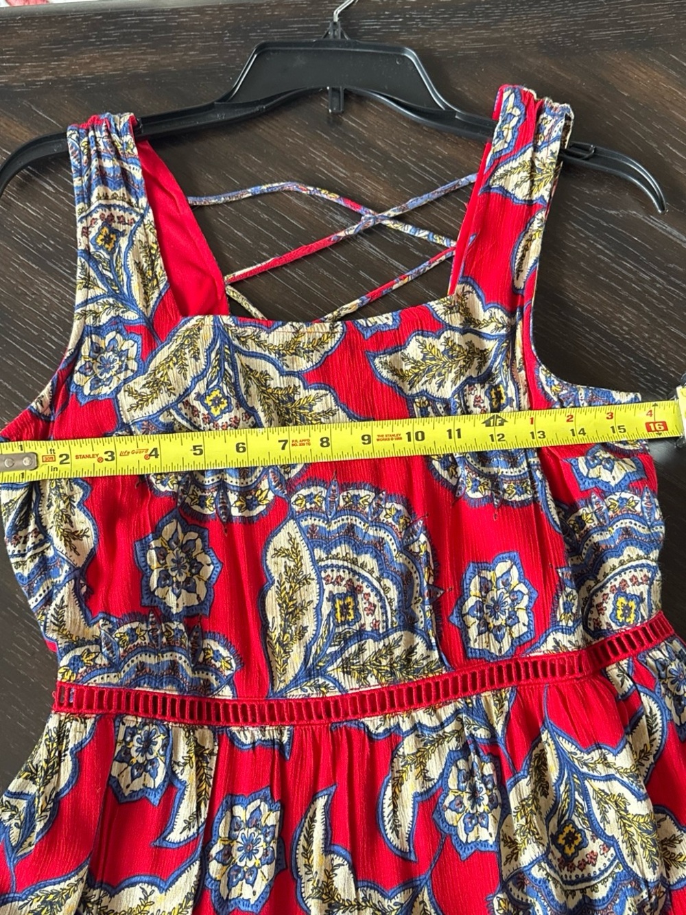 Americana Paisley Mini Dress Red Blue Boho Festival Nashville Sz S NWT - Picture 6 of 7
